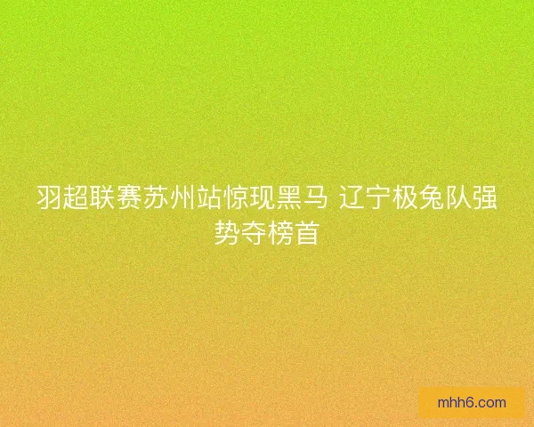 羽超联赛苏州站惊现黑马 辽宁极兔队强势夺榜首