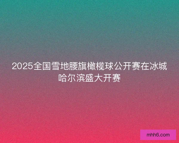 2025全国雪地腰旗橄榄球公开赛在冰城哈尔滨盛大开赛