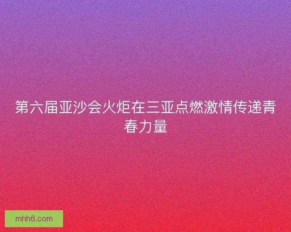 第六届亚沙会火炬在三亚点燃激情传递青春力量
