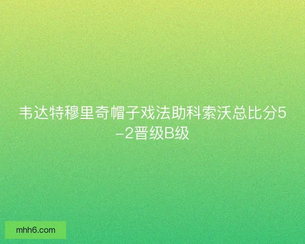 韦达特穆里奇帽子戏法助科索沃总比分5-2晋级B级