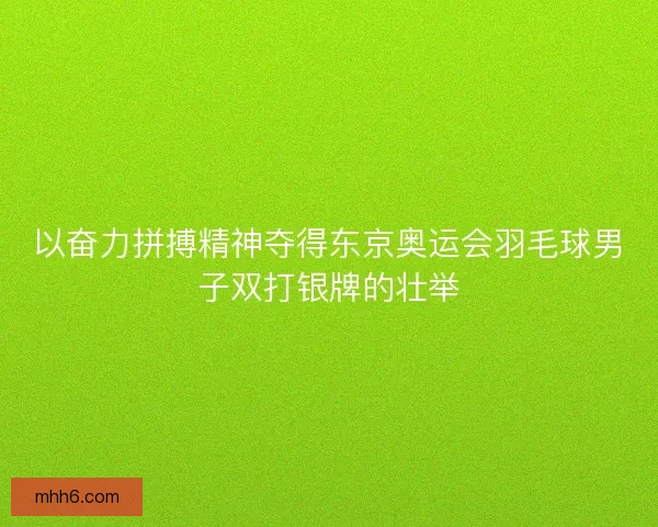 以奋力拼搏精神夺得东京奥运会羽毛球男子双打银牌的壮举