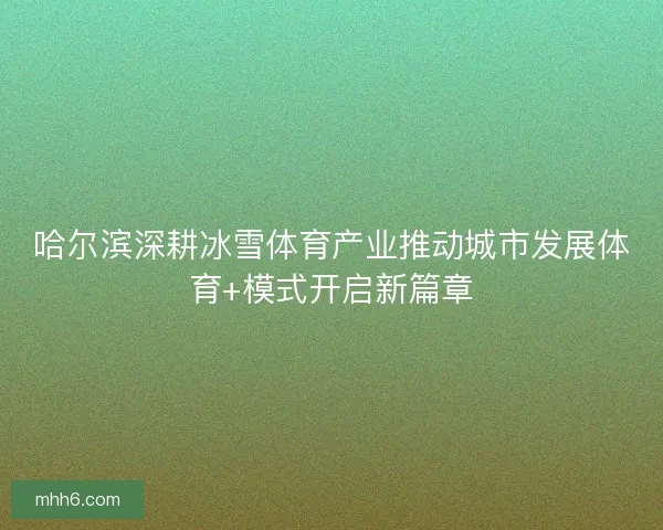 哈尔滨深耕冰雪体育产业推动城市发展体育+模式开启新篇章